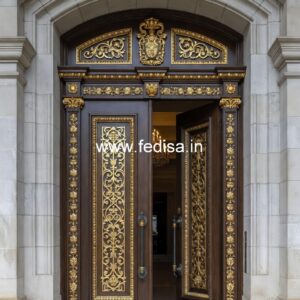 Front Entrance Classic Door Double Door Glass Design No-13521