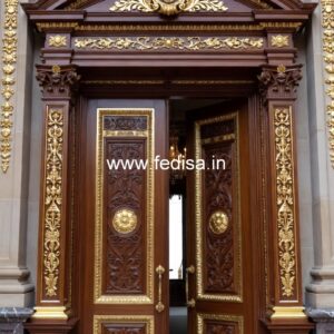 Traditional Carved Wooden Front Door Ideas Mirror Door Design For Bedroom No-13527