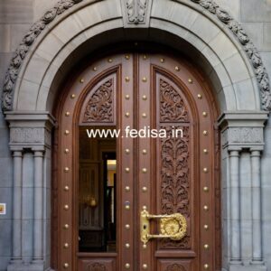 Solid Wood Classic Door Teak Wood Single Door Design No-13548
