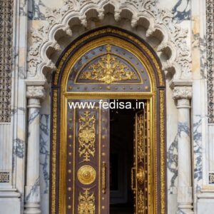 Glass Panel Classic Door Arch Door Frame Design No-13578