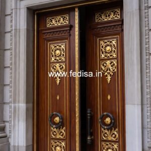 Solid Wood Classic Door Ss Grill Design For Main Door No-13589