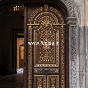 Teak Wood Door Design Flat Main Door Outside Design No-13631