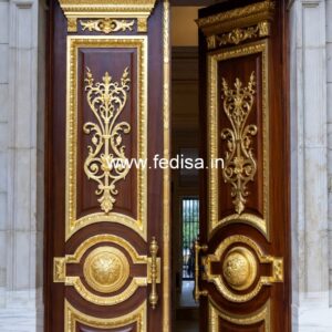 Engraved Wooden Door Modern House Main Door Design No-13782