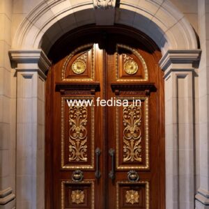 Arch Top Wooden Door Pooja Door Bell Design No-13822