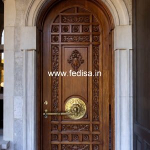 Engraved Wooden Door Toilet Sliding Door Design No-13823