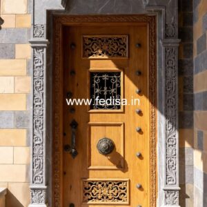 Glass Panel Classic Door Fabric Door Design No-13824