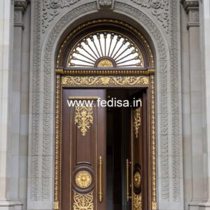 Solid Wood Classic Door Pooja Room Door Design With Bells No-13958