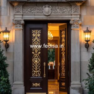 Carved Wooden Doors 9 Door Window Design No-14002