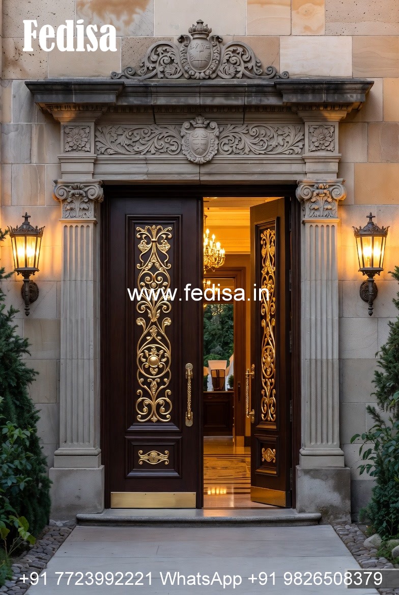 Carved Wooden Doors 9 Door Window Design No-14002