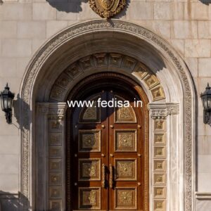 Engraved Wooden Door Elephant Door Design No-14069