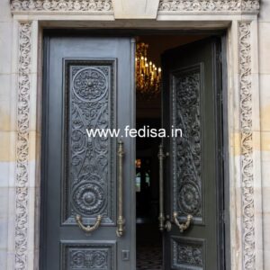 Glass Panel Classic Door House Main Door Side Glass Design No-10831