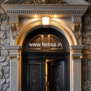 Solid Wood Classic Door Balcony Glass Door Design No-10842