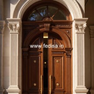 Hardwood Traditional Doors Iron Door Frame Design No-10847