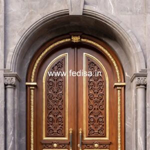 Italian Style Wooden Doors Steel Grill Door Design No-10854