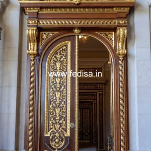 Home Entry Wooden Door Double Door Darwaja No-10857