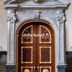 Engraved Wooden Door T Profile Door Design No-10871
