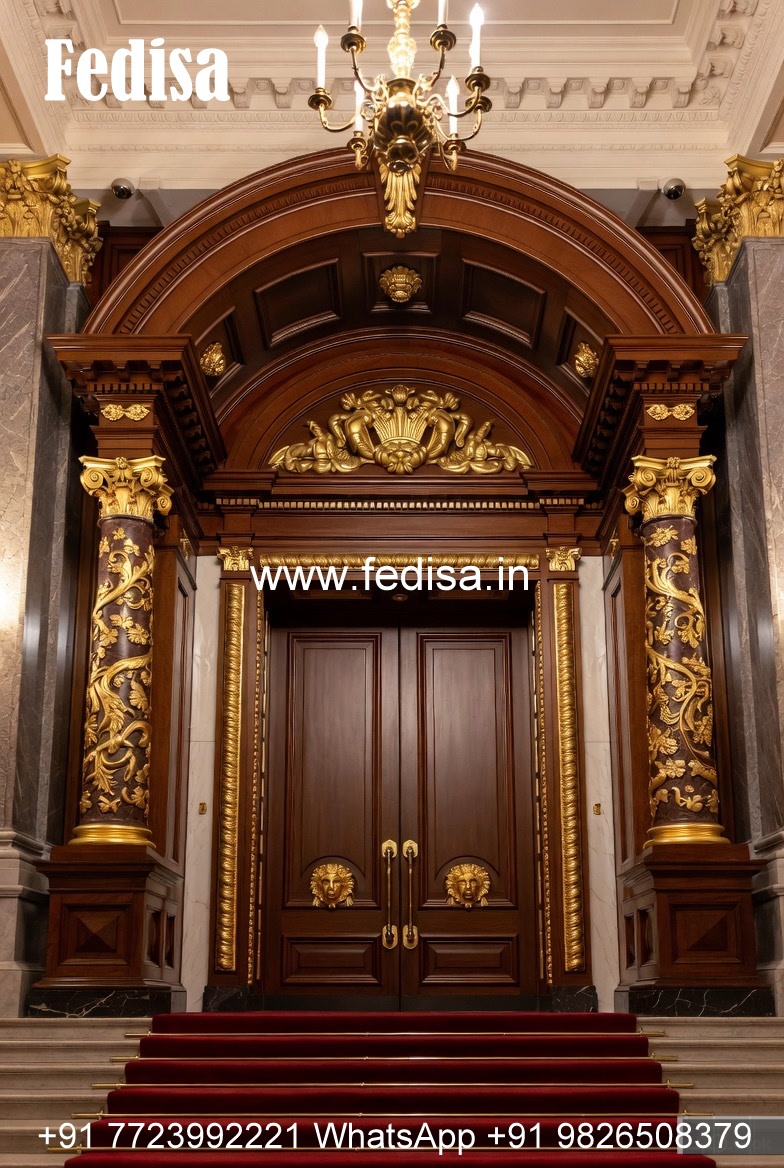 Antique Door Style Main Door Wooden Handle Design No-10919