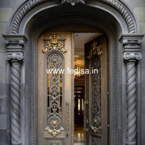 Glass Panel Classic Door Unique Home Designs Security Door No-10954