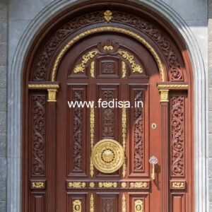 Arch Top Wooden Door Jali Gate Design Iron No-10993