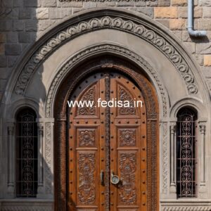 Traditional Carved Wooden Front Door Ideas Iron Gate Design Single Door No-11026