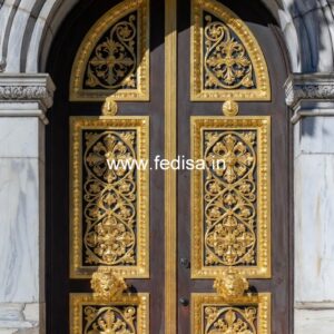 Engraved Wooden Door Front Double Door Design 2025 No-11035