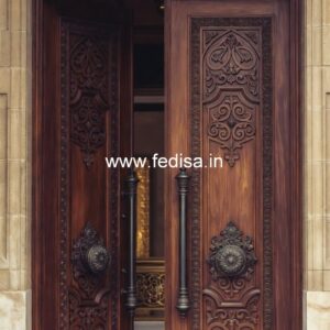 Handcrafted Wooden Door Wooden Glass Door Design For Office No-11051