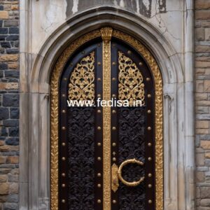 Arch Top Wooden Door House Main Entrance Design No-11075