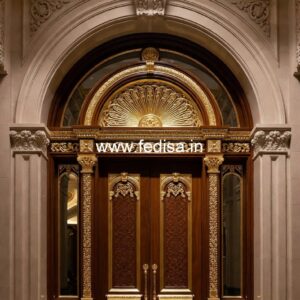 Wooden Carved Door Design Steel Safety Door Jali Design No-11084