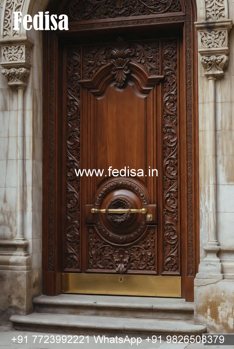 Traditional Carved Wooden Front Door Ideas Plywood Door Design Catalog No-11108