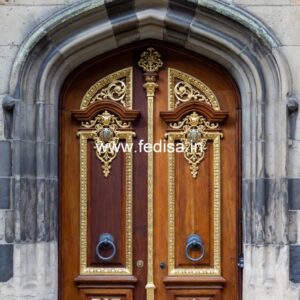 Solid Wood Classic Door Etching Glass Design For Door No-11129