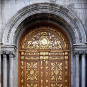 Elegant Double Door Classic Entry Design Jaali Design Door No-11152