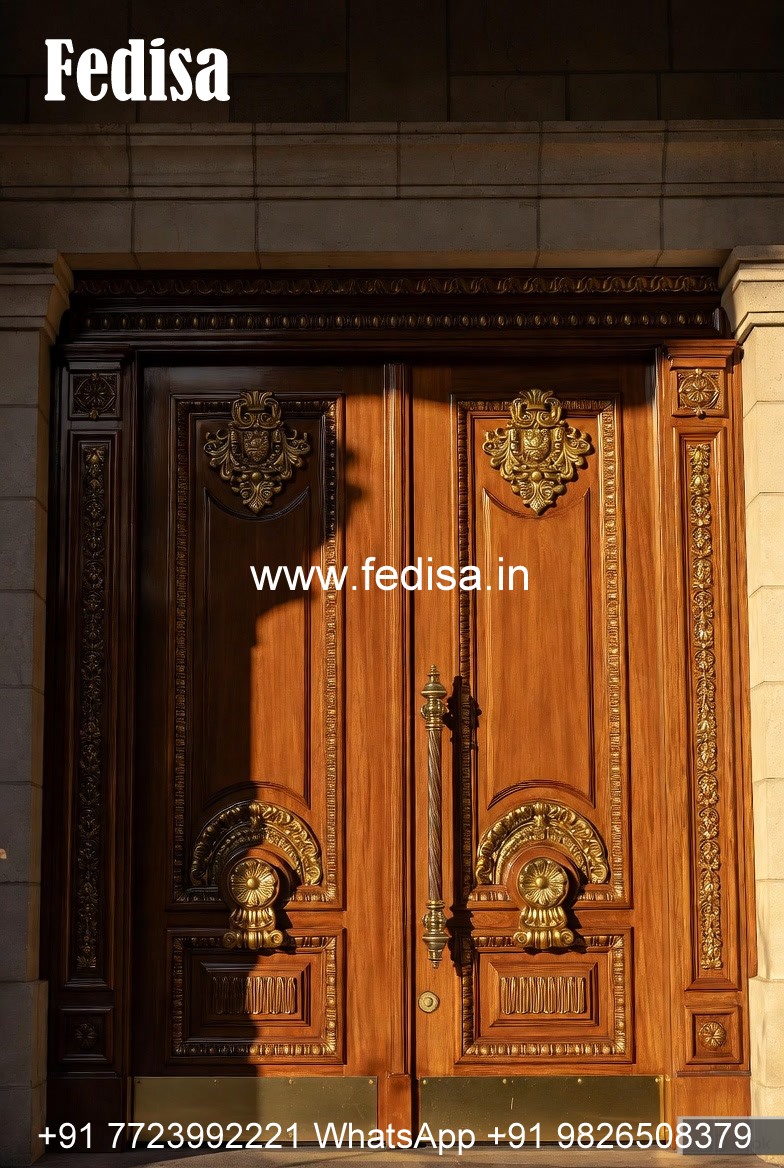 Handcrafted Wooden Door Double Door Sunmica Design No-11215