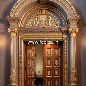 Classic Front Door Ideas Wooden Door Carving Design No-11286