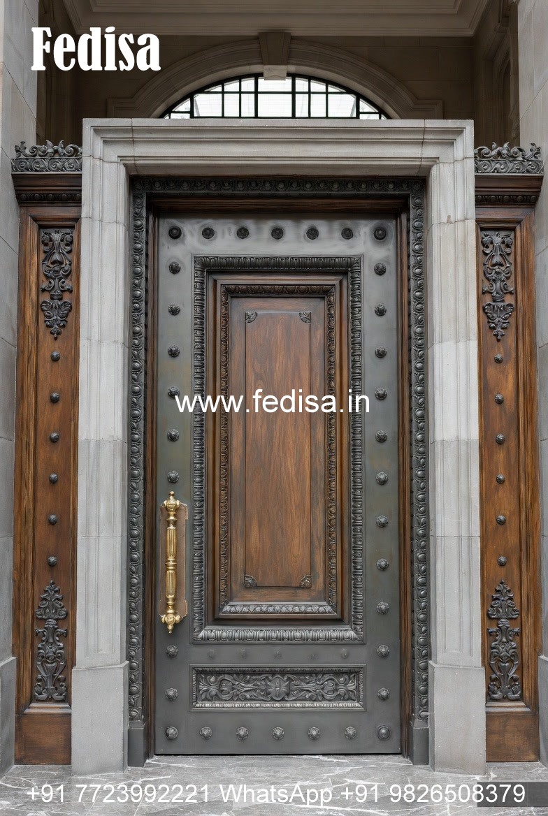 Wooden Carved Door Design Lohe Ka Door Design No-11330