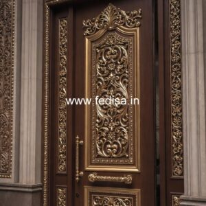 Hardwood Traditional Doors Main Door Mirror Design No-11339