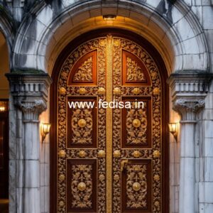 Classic Door Design Wooden Round Single Door Design No-11365