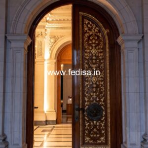 Traditional Carved Wooden Front Door Ideas Main Gate Design Single Door No-11395
