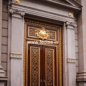 Elegant Double Door Classic Entry Design Main Door Vinayagar Design No-11398