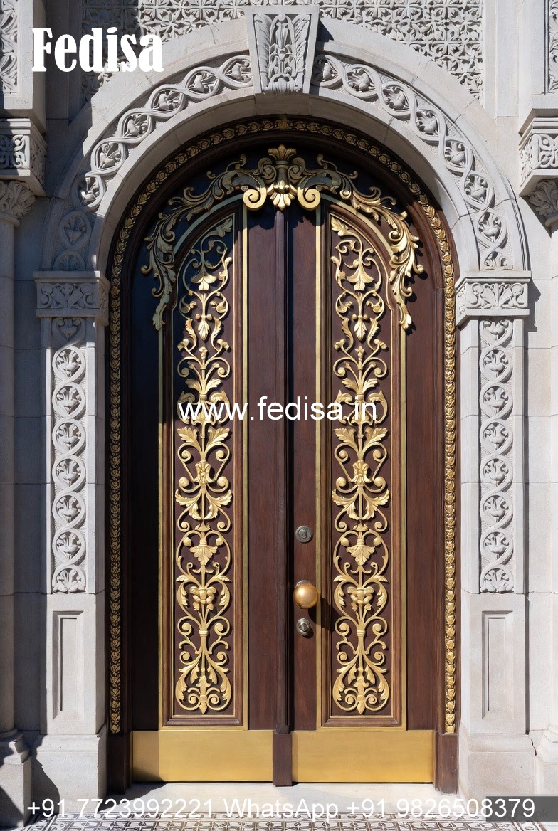 Arch Top Wooden Door Molding Door Design No-11403