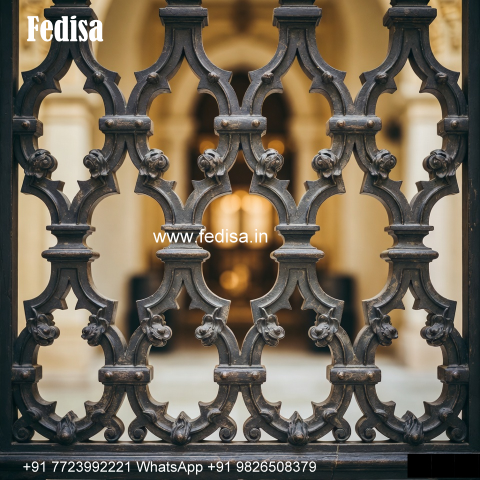 Window Grill Design With Stylish Bars Double Door Grill Design