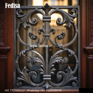 Window Grill Design With Floral Patterns Home Front Side Grill Design