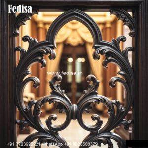 Window Grill Design With Artistic Patterns Wooden Window Frame Grill Design