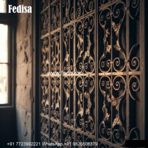 Window Grill Design With Artistic Finish Main Door Side Window Grill Design