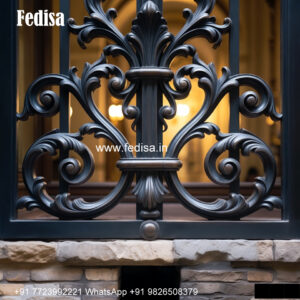 Window Grill Design With Elegant Pattern Half Grill Gate Design