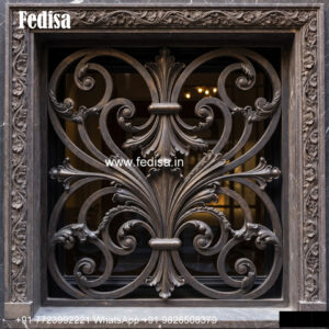 Window Grill Design With Floral Pattern For Classic Look Modern Grill Design