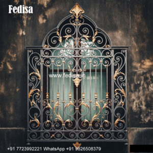 Modern Window Grill Design With Glass Compound Wall Grill Design