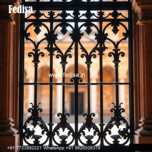 Window Grill Design With Curved Patterns Home Grill Design For Balcony