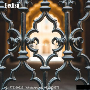 Window Grill Design With Elegant Pattern Wooden Grill Door Design