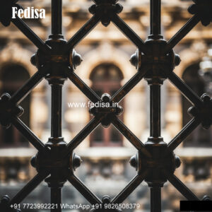 Window Grill Design With Modern Geometry Main Door Design Grill