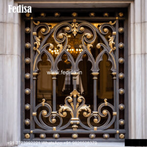 Classic Window Grill Design With Artistic Patterns Stainless Steel Door Grill Design